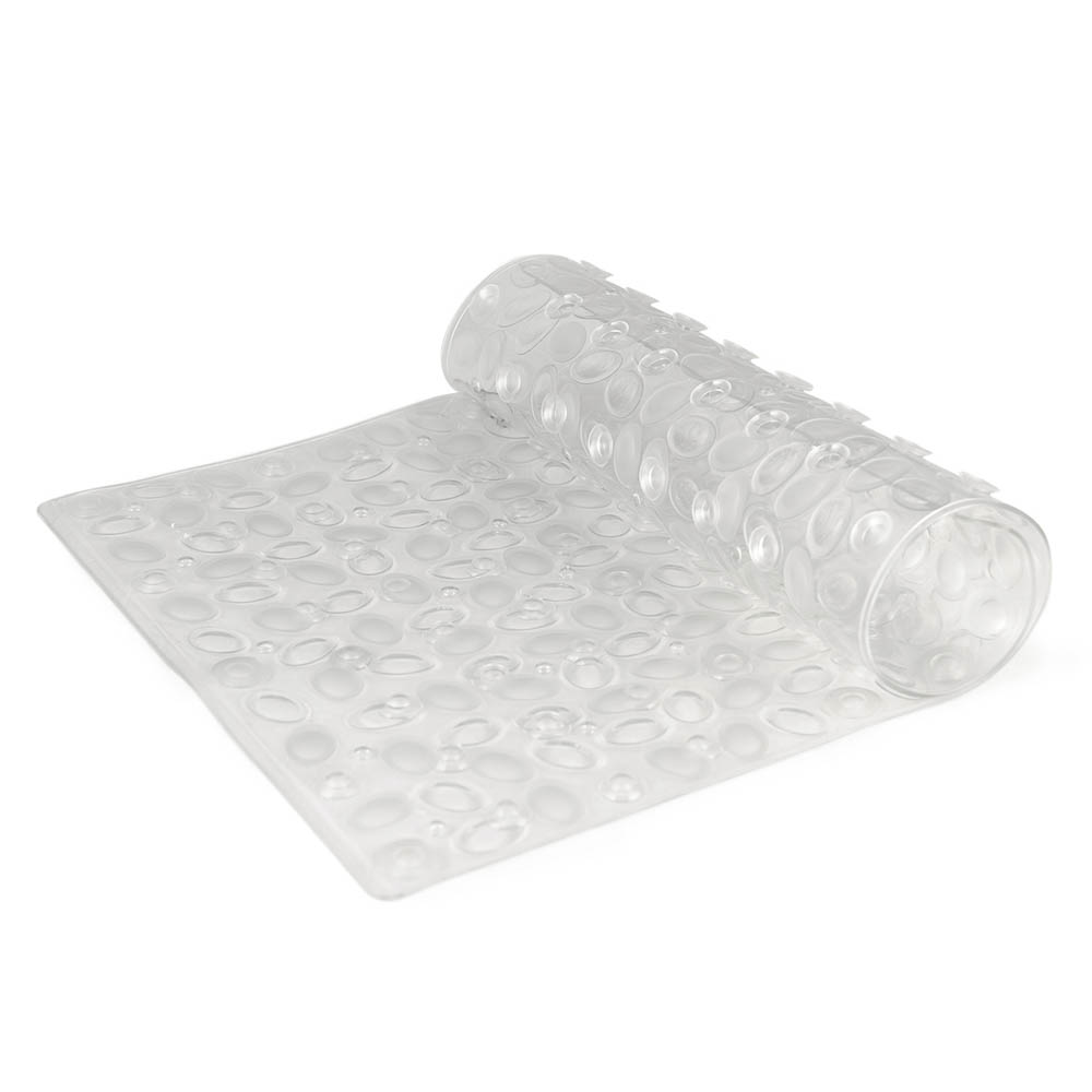 Коврик противоскользящий в ванную Галька, ПВХ, 68смх36см, прозрачный - #2