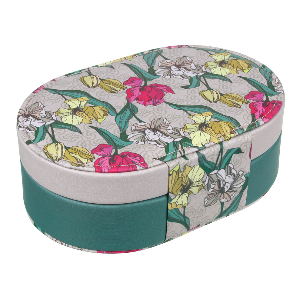 ВСЁГАЗИН Шкатулка для украшений с отделениями и зеркалом 17,5х11,5х6 см, полиэстер, 2 дизайна, арт.2 - #5