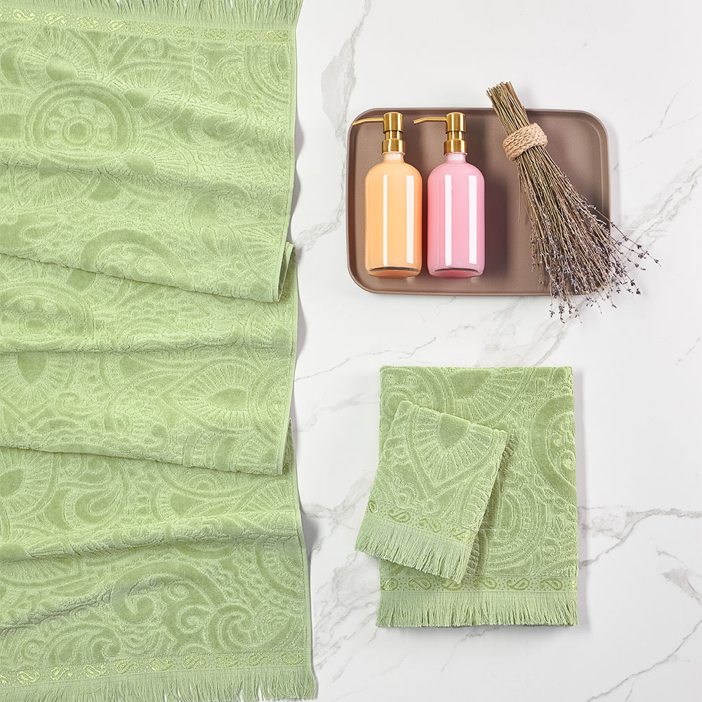 PROVANCE Эвкалипт Полотенце махровое, 100% хлопок, 70х130см, 450гр/м, зеленый - #2