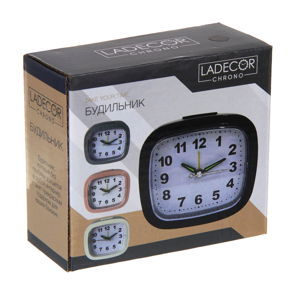 LADECOR CHRONO Будильник с подсветкой, 1*АА, 10x3,5x9 см, пластик, 4 цвета - #7