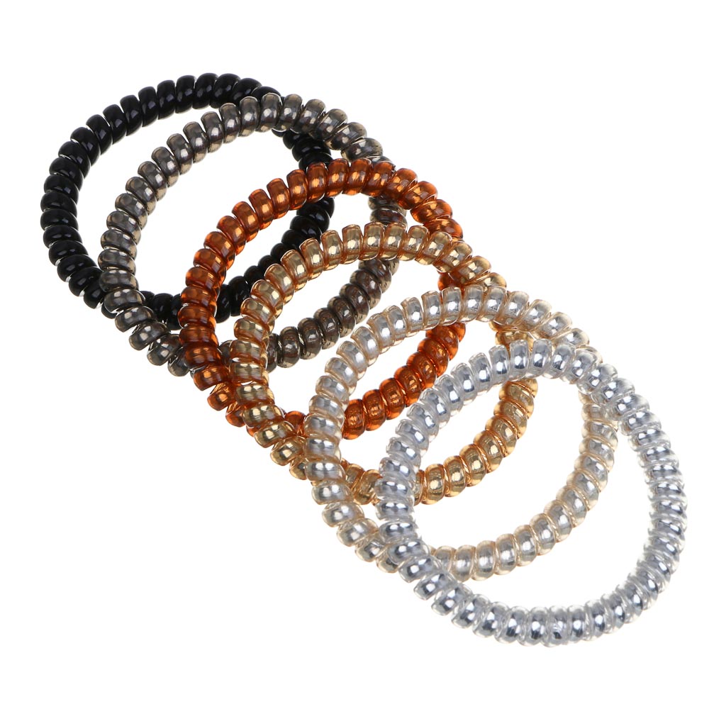 Резинки-пружинки для волос BY Русские супергерои 6шт, ТПУ, 5см, 6 цветов - #1