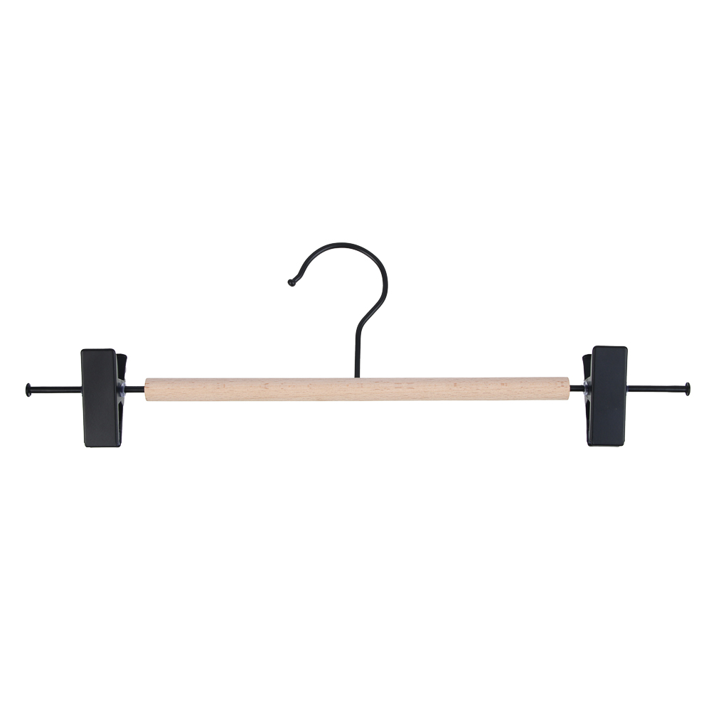 VETTA Вешалка для юбок и брюк с клипсами, 33х10х2.8 см, металл, дерево, черный глянец - #1