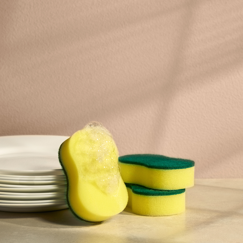 VETTA Губка бытовая с чистящим слоем 3 шт "Фигурная", 7х10,5х2,5см - #6