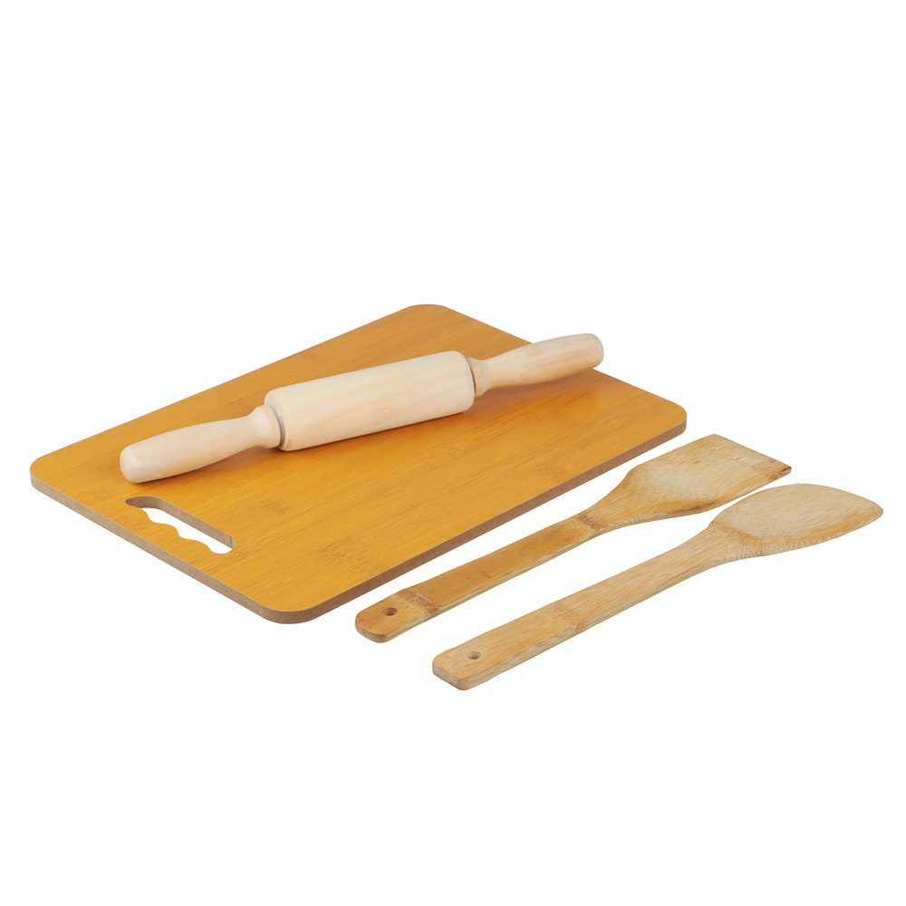 Набор доска 23.3x33.3см и кухонные аксессуары тм VETTA, бамбук - #2