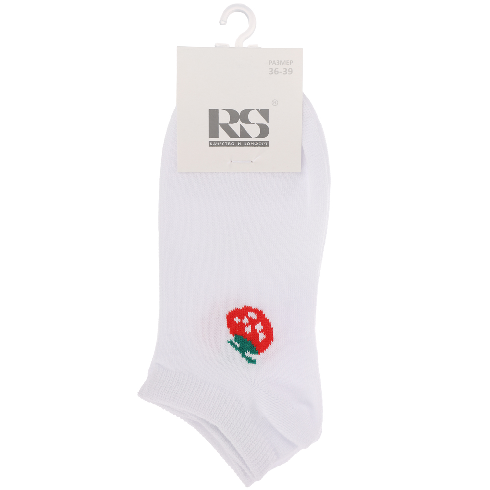 RS Носки женские укороченные, р. 36-39, 78% хлопок, 20% спандекс, 2% латекс, R158, разноцветные - #4
