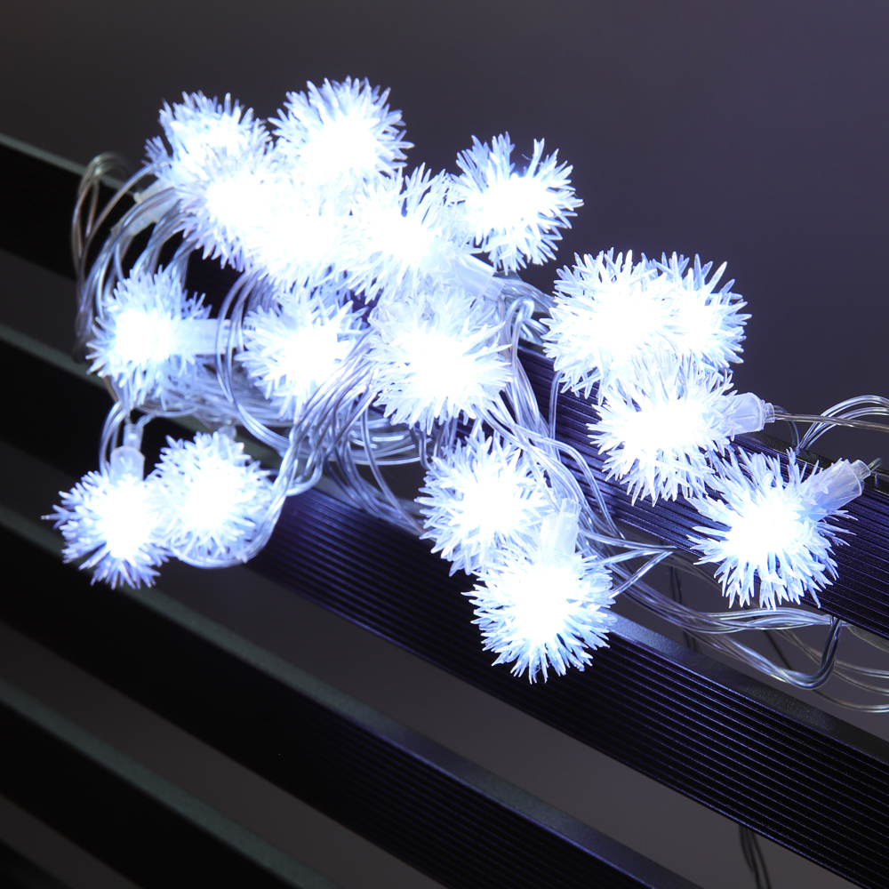 СНОУ БУМ Гирлянда эл. вьюн 4м, 20LED, белый, пост. свечение, ПВХ прозрачный, 220В - #10