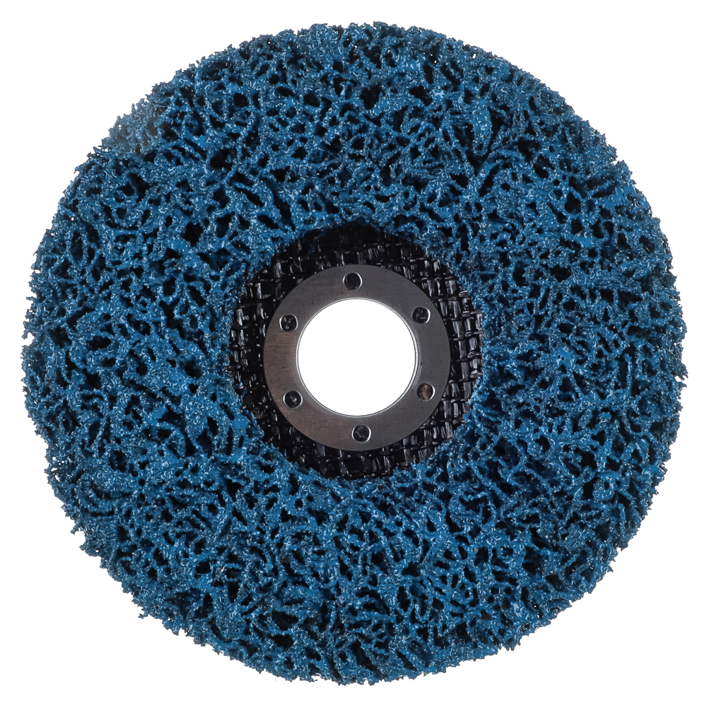 ЕРМАК Диск коралловый зачистной 125мм для УШМ, п.кв. 22 мм, толщина 14мм, синий, средняя жестк. - #3