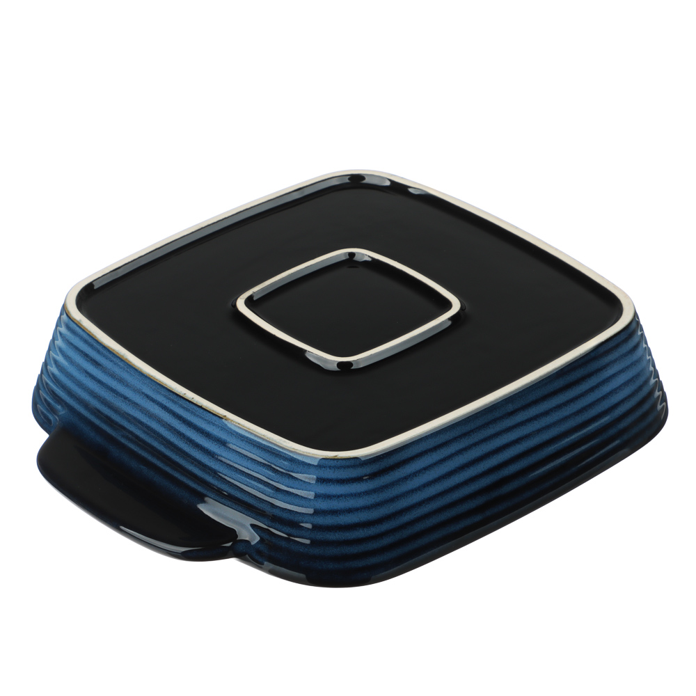 Форма для запекания и сервировки квадратная 26х21х5см тм MILLIMI синий, керамика - #7