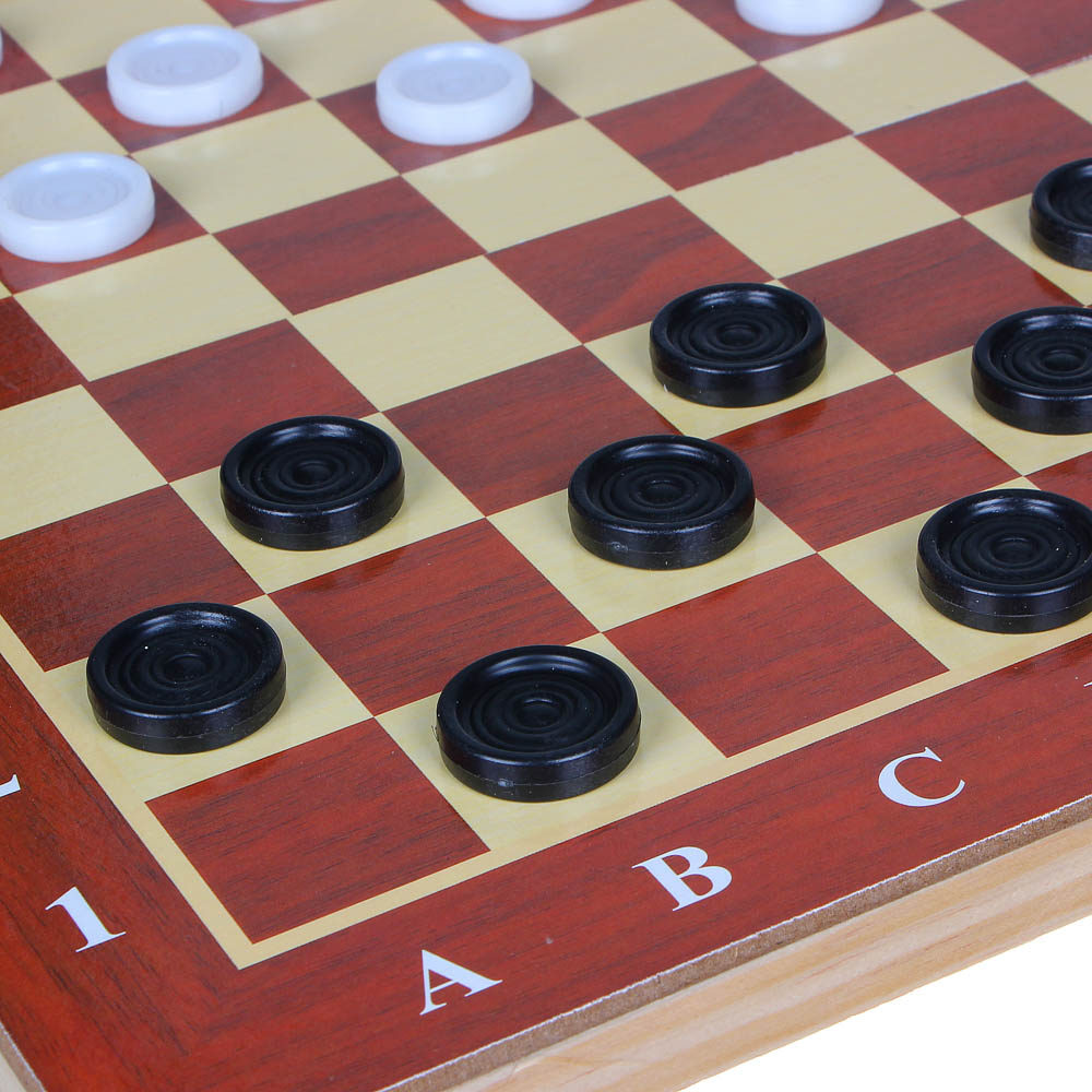 Рыжий Настольная игра, шашки, дерево, пластик, 29х29см - #3