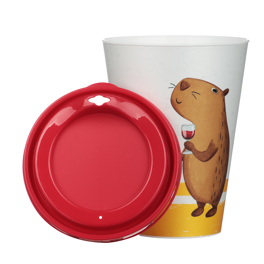 Стакан с крышкой 420 мл, пластик, дизайн в ассортименте - #5