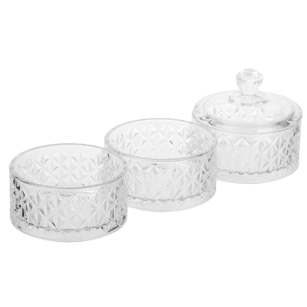 Набор из 3х конфетниц с крышкой тм MILLIMI, 10,5*20,5см, 320мл, стекло - #5