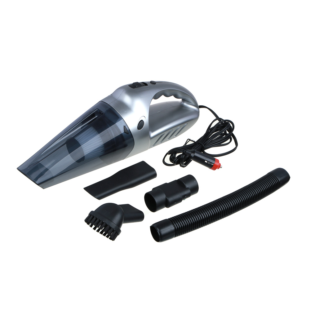 ЕРМАК Пылесос автомобильный 150Вт, 3 насадки, 3800Pa, серый - #3