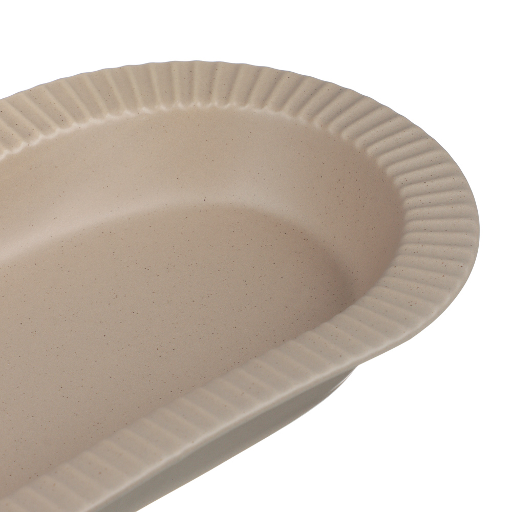 Блюдо овальное Лусия тм MILLIMI, 31,5х14,5см, фарфор, кофейный - #3