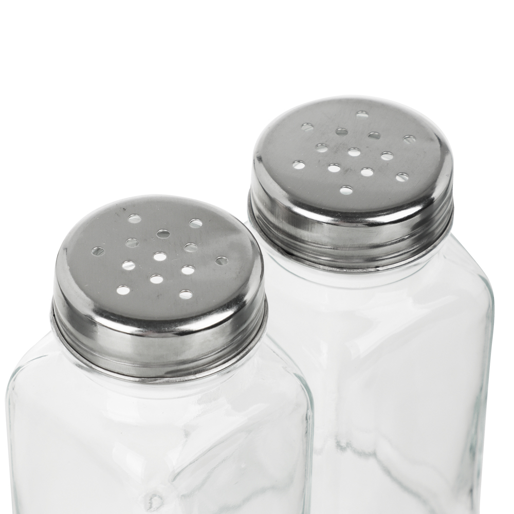 Набор Банок 2шт для соли и перца, стекло, нерж.сталь 4.2x9.3см 80мл - #2