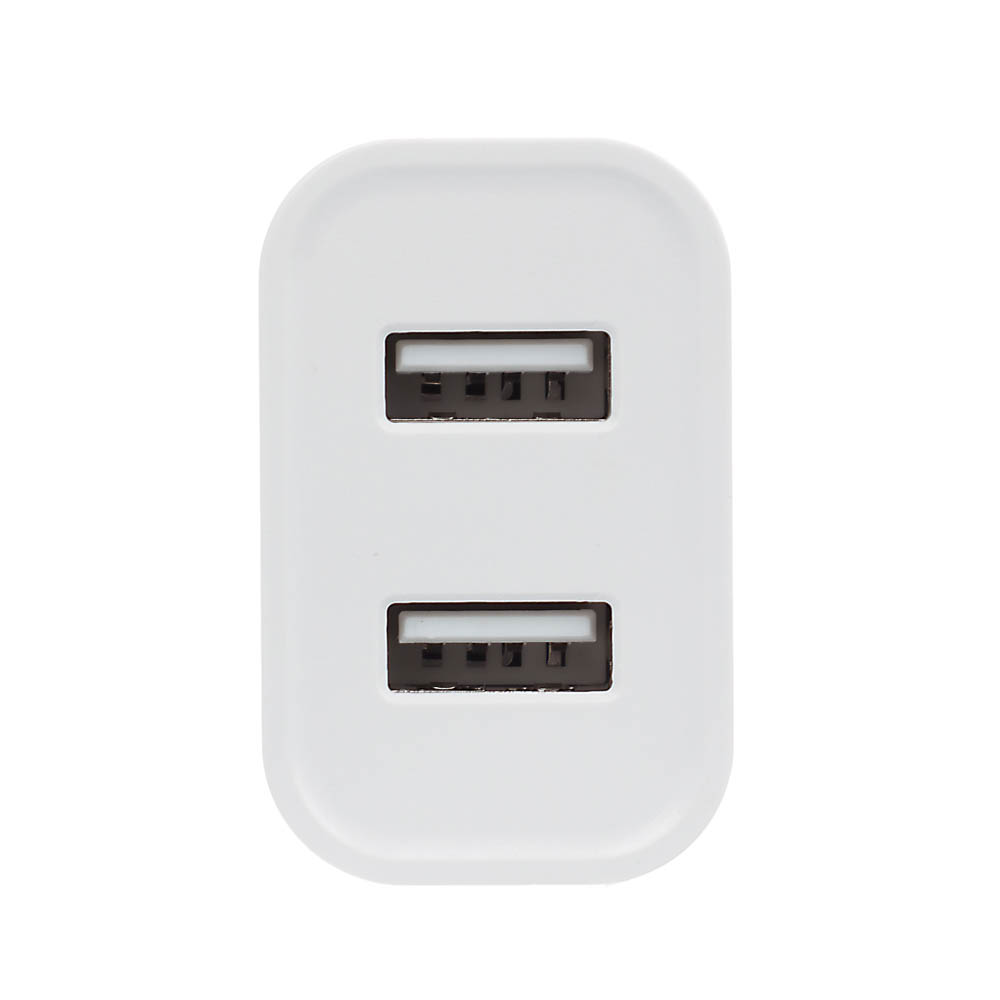 BY Сетевое зарядное устройство Double 10Вт, 2xUSB, 2А, 5В,110-240В, 50-60Гц, пластик белый - #5