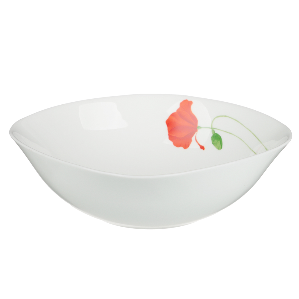 MILLIMI Маки Салатник, опаловое стекло, 770мл, 19х6см, квадратная форма - #1