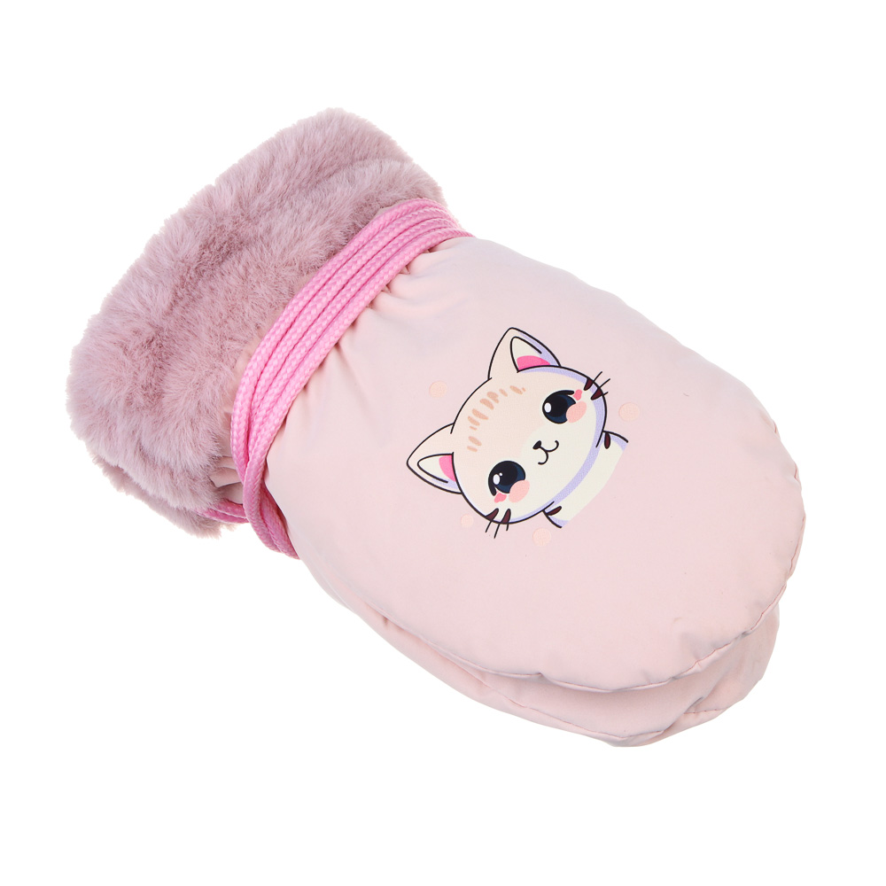 GALANTE Рукавицы детские на флисе на веревке, р.12, 100% полиэстер, разноцветные, ОЗ25-38 - #2