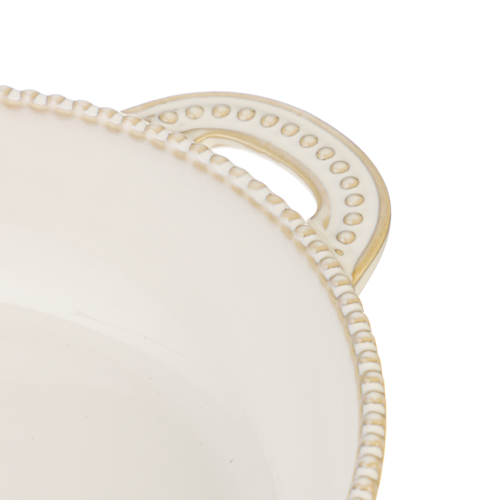 BY COLLECTION Форма для запекания и сервировки кругл.с ручками, керамика, 29,5х24х5,5см, бел. - #3