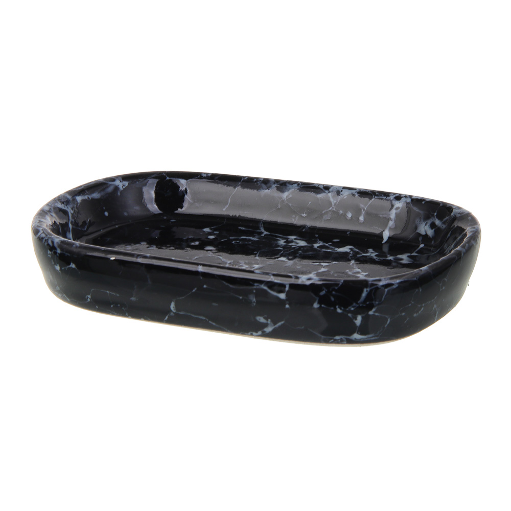 VETTA Мыльница, 13,5x9x2,5 см, керамика, "Космос", мрамор чёрный - #3