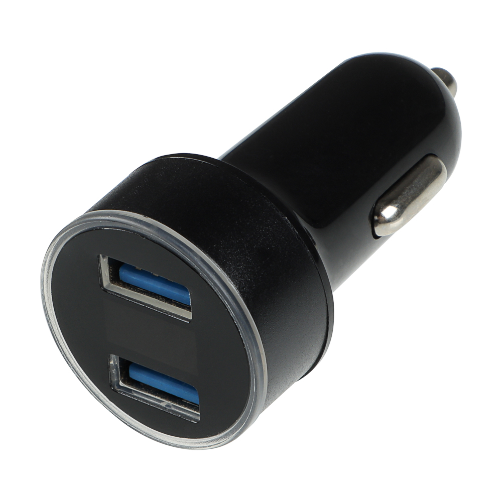 ЕРМАК Зарядное устройство в авто с дисплеем, 2xUSB, 3.1А, 12/24В, пластик - #2