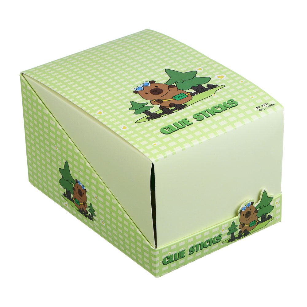 Клей-карандаш 8гр, ПВА, "Панда/Капибара", микс 3 дизайна, шоу-бокс - #6