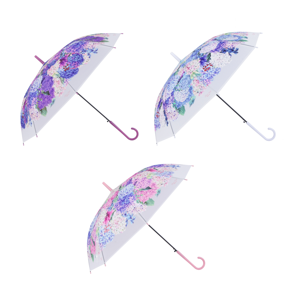 Зонт-трость женский, металл, пластик, ПВХ, 60 см, 8 спиц, 3 дизайна - #1