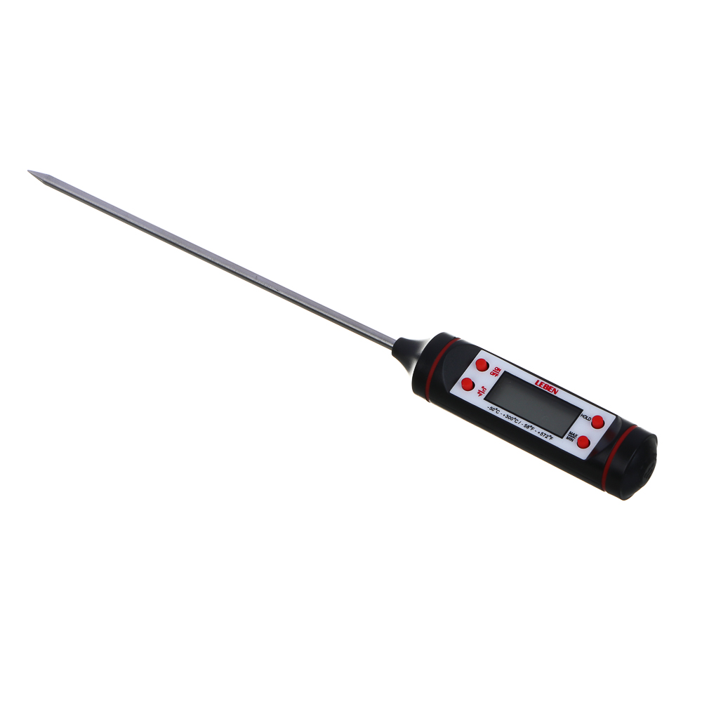 LEBEN Термощуп кухонный, max 300C, от LR44, чёрный - #4