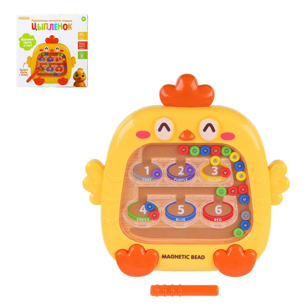 ИГРОЛЕНД Развивающая магнитная игрушка "Цыпленок", ABS, 14,5х14,5х2,8см, 2 дизайна - #1