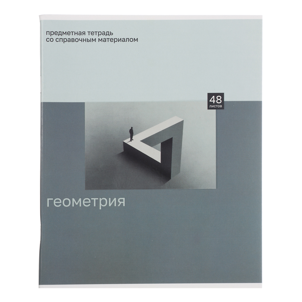 ClipStudio Тетрадь 48л. "Предметная", БЕЛЫЕ ЛИСТЫ, обл.картон "Монохром"скрепка, 7видов, справ.мат. - #12