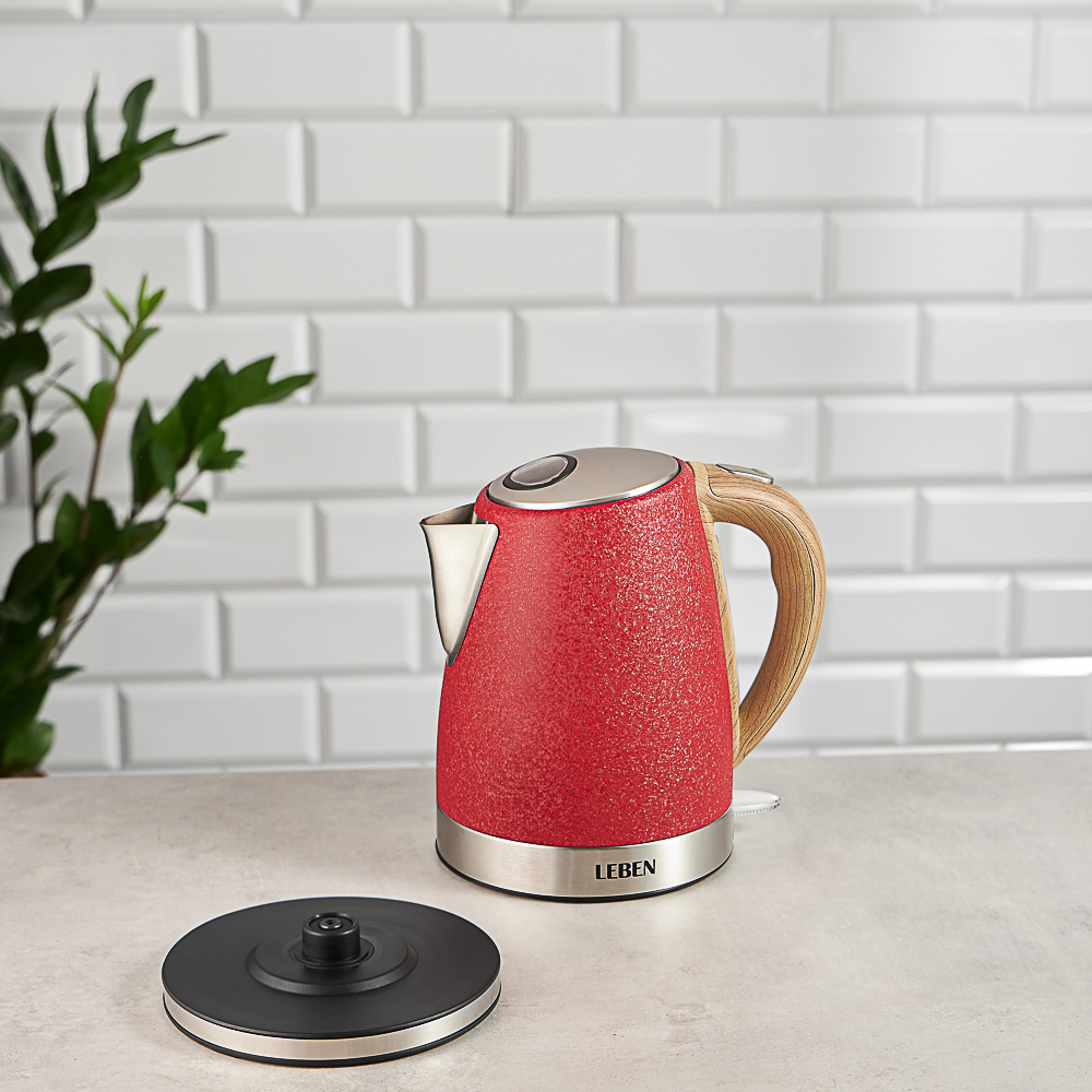 LEBEN Чайник электрический 1,8л, 1850Вт, металл, красный - #21