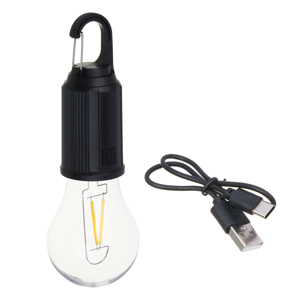 РОКОТ Светильник с прозрачной колбой,вольфрамовая,3 режима,600 мАч,170х60 мм, карабин,зарядка Туре-С - #3