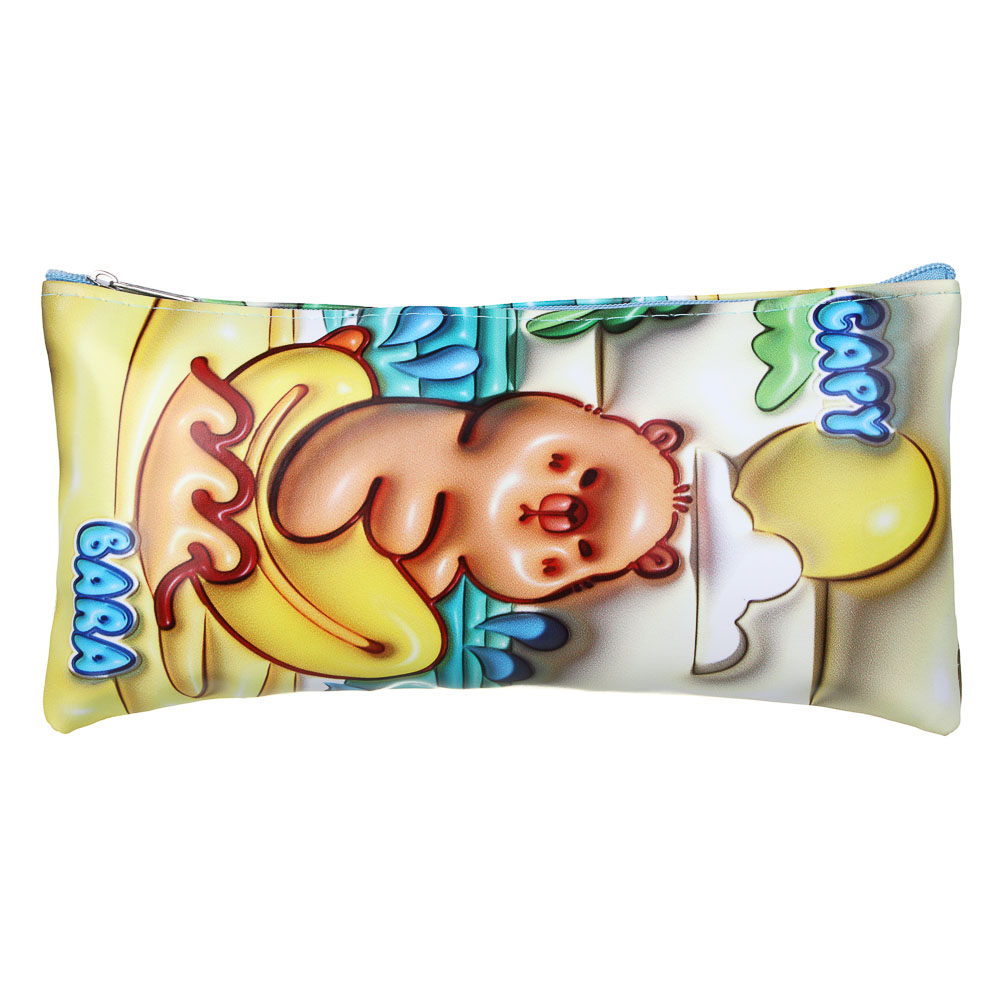 Пенал прямоугольный на молнии, 21х11см, 1 отделение, искусственная кожа из ПВХ, Капибара, 4 дизайна - #2