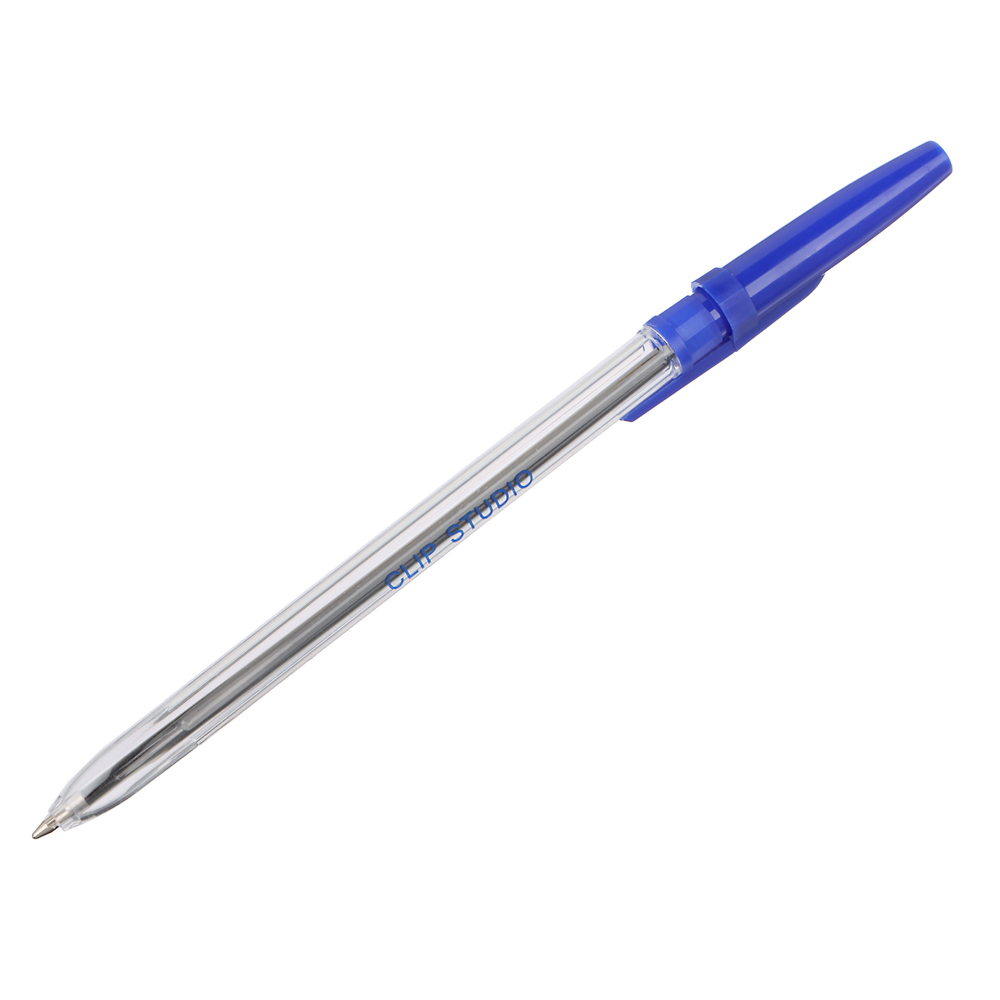 Ручка шариковая с прозрачным корпусом, синяя - #2