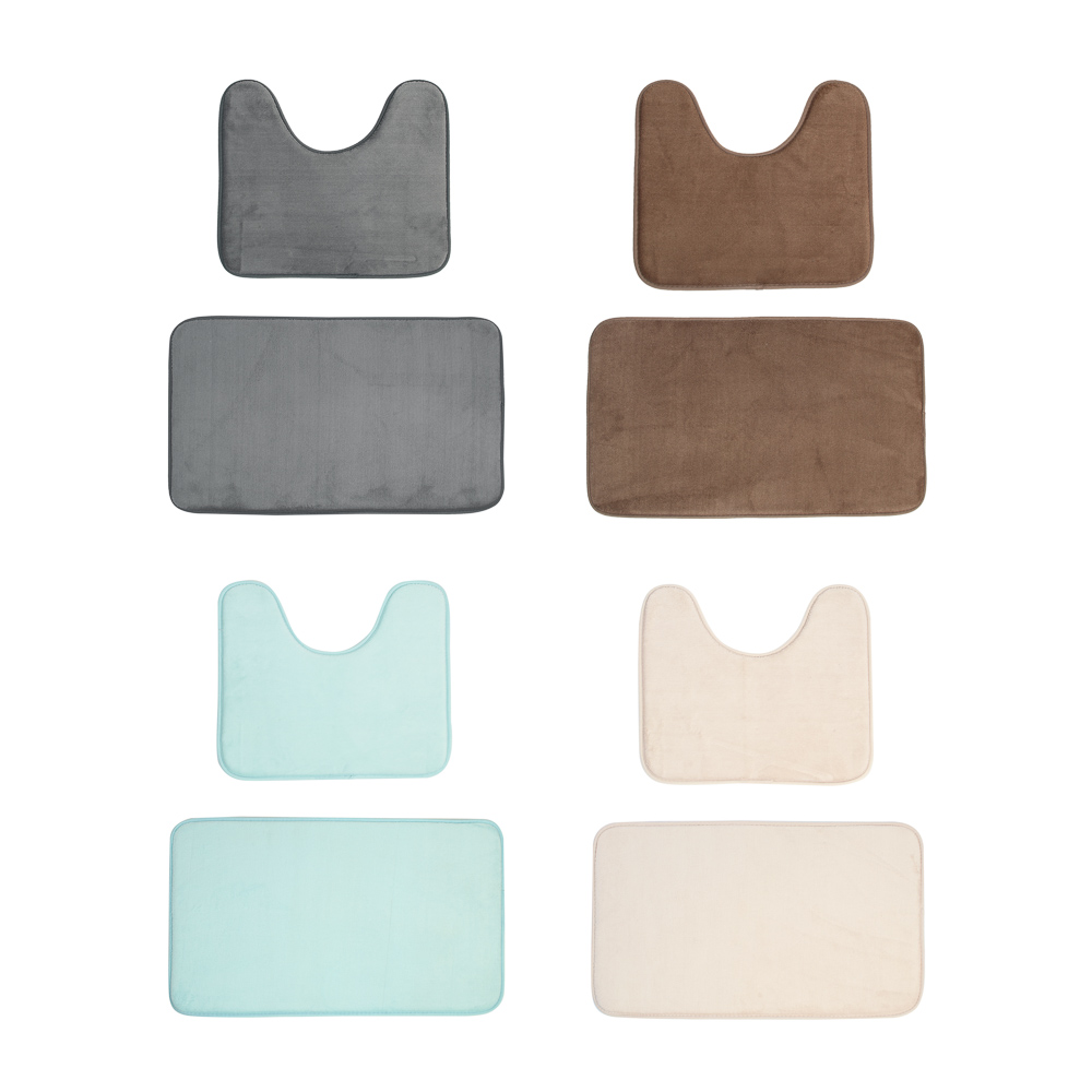 Набор ковриков для ванной комнаты тм VETTA Коралл, 75х45см + 45х40см, микрофибра, 4 цвета - #1