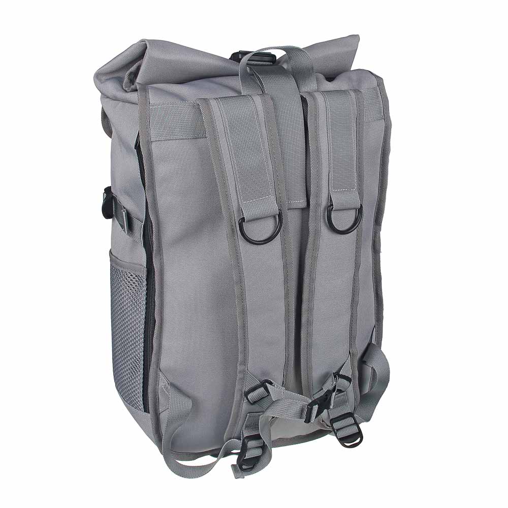 Рюкзак-торба 45x29x16см, 2 отд.на застежках, 2 карм., перед.,бок.утяжки, голограф.вставки, ПЭ, серый - #3