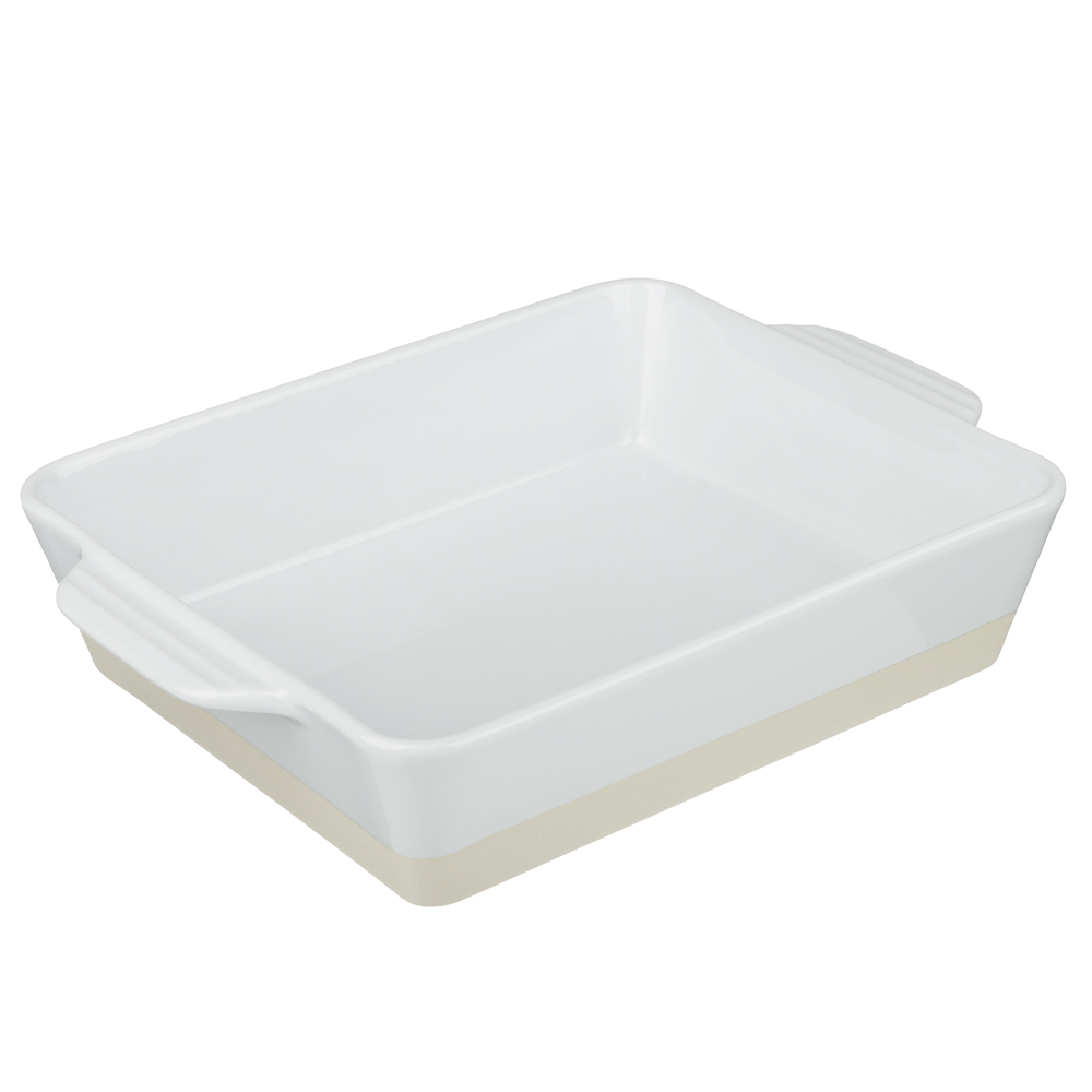 Форма для запекания и сервировки прямоугольная 33х23,5х7см тм MILLIMI белый, керамика - #1