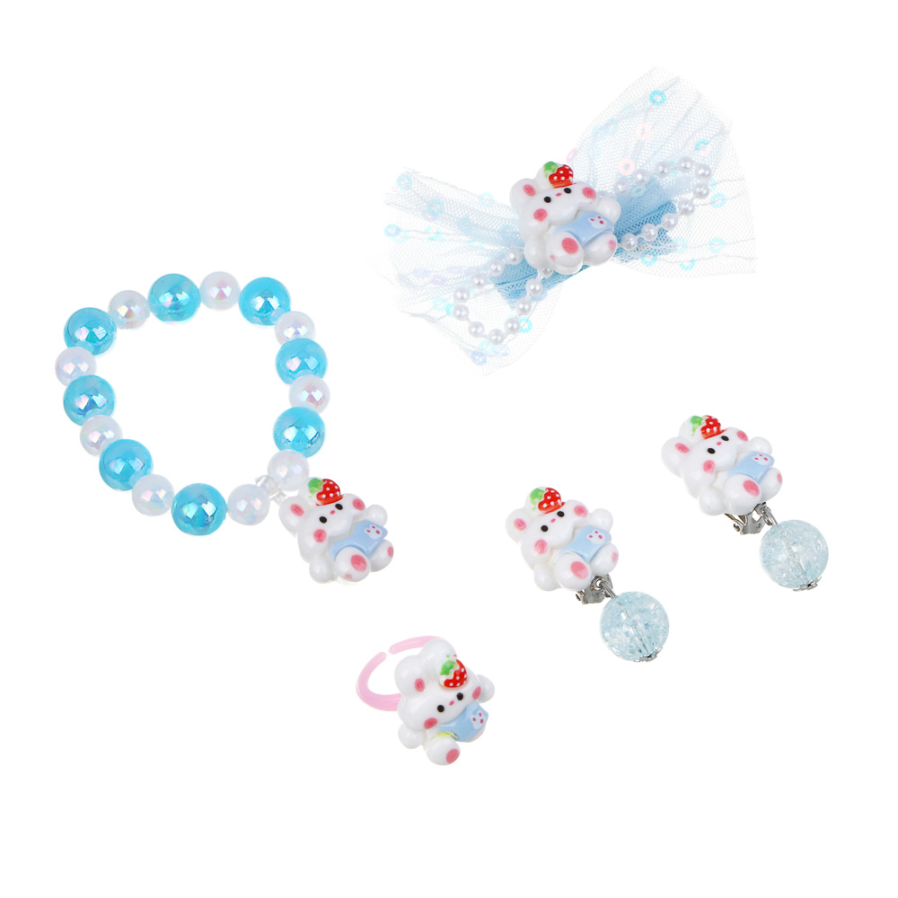 Набор детской бижутерии BY Русские супергерои: браслет, кольцо, клипсы, заколка, 3 дизайна - #6