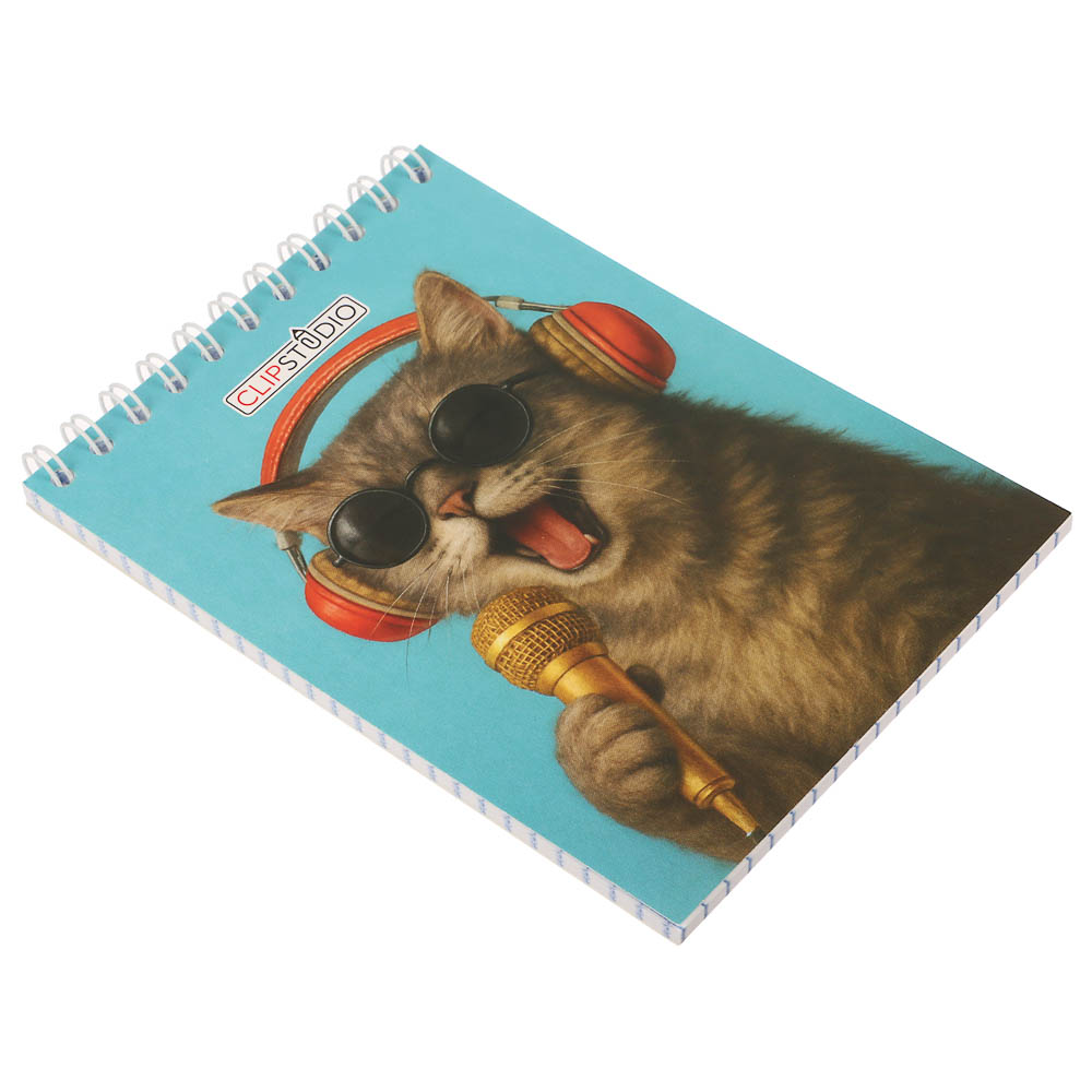 Блокнот А6, 40 листов, офсет, обложка картон, спираль, в клетку, 9 диз. - #20