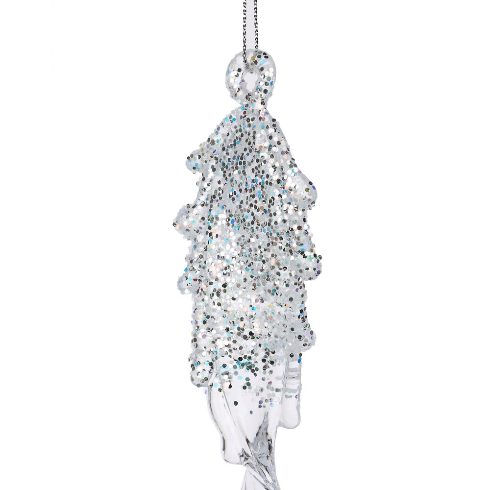 СНОУ БУМ Подвеска декоративная "Сосулька", акрил с глиттером, 22x4 см - #2