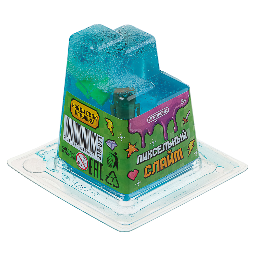 ИГРОЛЕНД Игрушка для детей из полимерных пластичных масс, "Пиксельный Слайм" 150 мл, с фиг., 4 диз. - #11