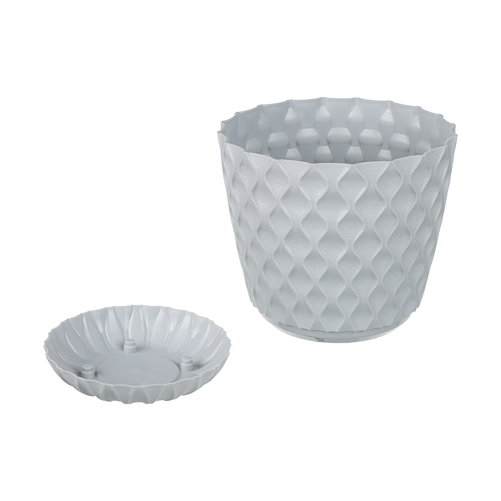 Горшок для цветов с поддоном "Wave", 2.5 л, d=17.5 см, микс цветов - #8