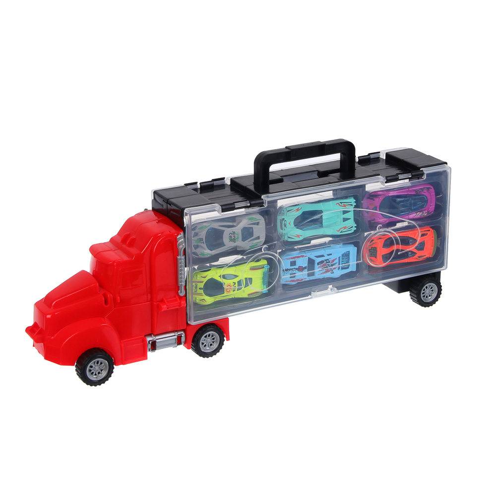 ИГРОЛЕНД Автоперевозчик, с запуском, 6 машинок, PP, 37х14,2х7,3 см, 2 дизайна - #6