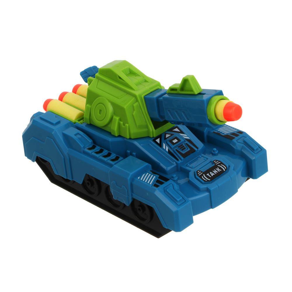 ИГРОЛЕНД Танк инерционный, стреляет мягкими пулями, трещотка, АБС-пластик, ЭВА, 14х8х8 см, 2 дизайна - #4