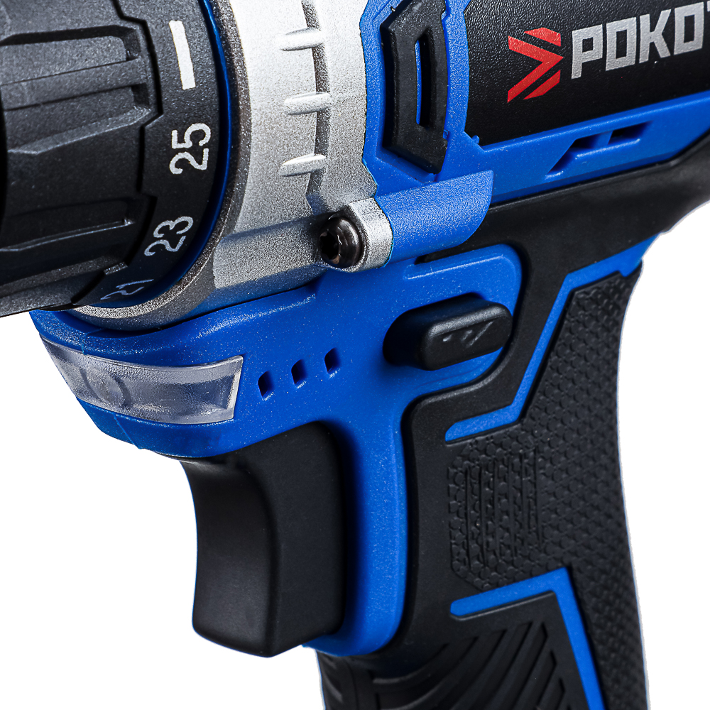 РОКОТ Дрель-шуруповерт аккум., ДША-20, 20В, бесщ., 2,0 А*ч, 0-400/0-1500 об.мин, LED подсветка, кейс - #7