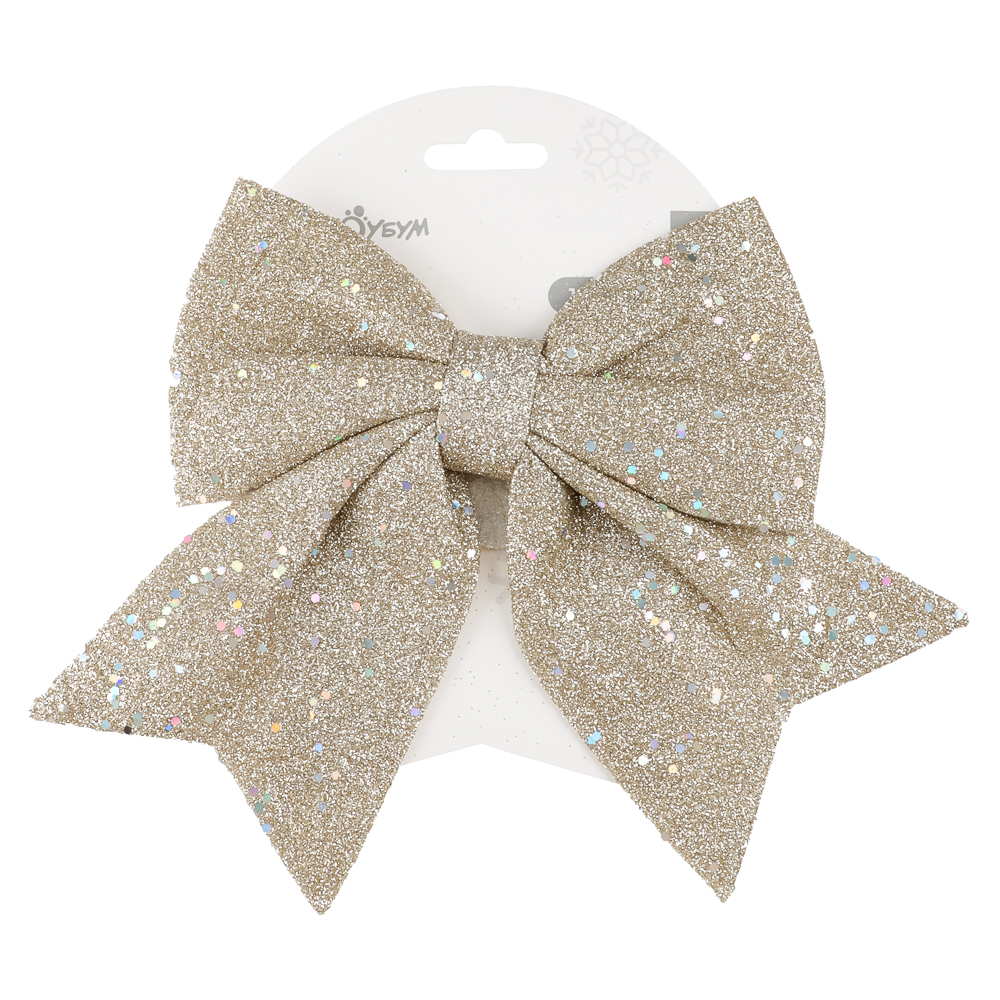 СНОУ БУМ Бант 15x20 см, полиэстер, шампань - #3