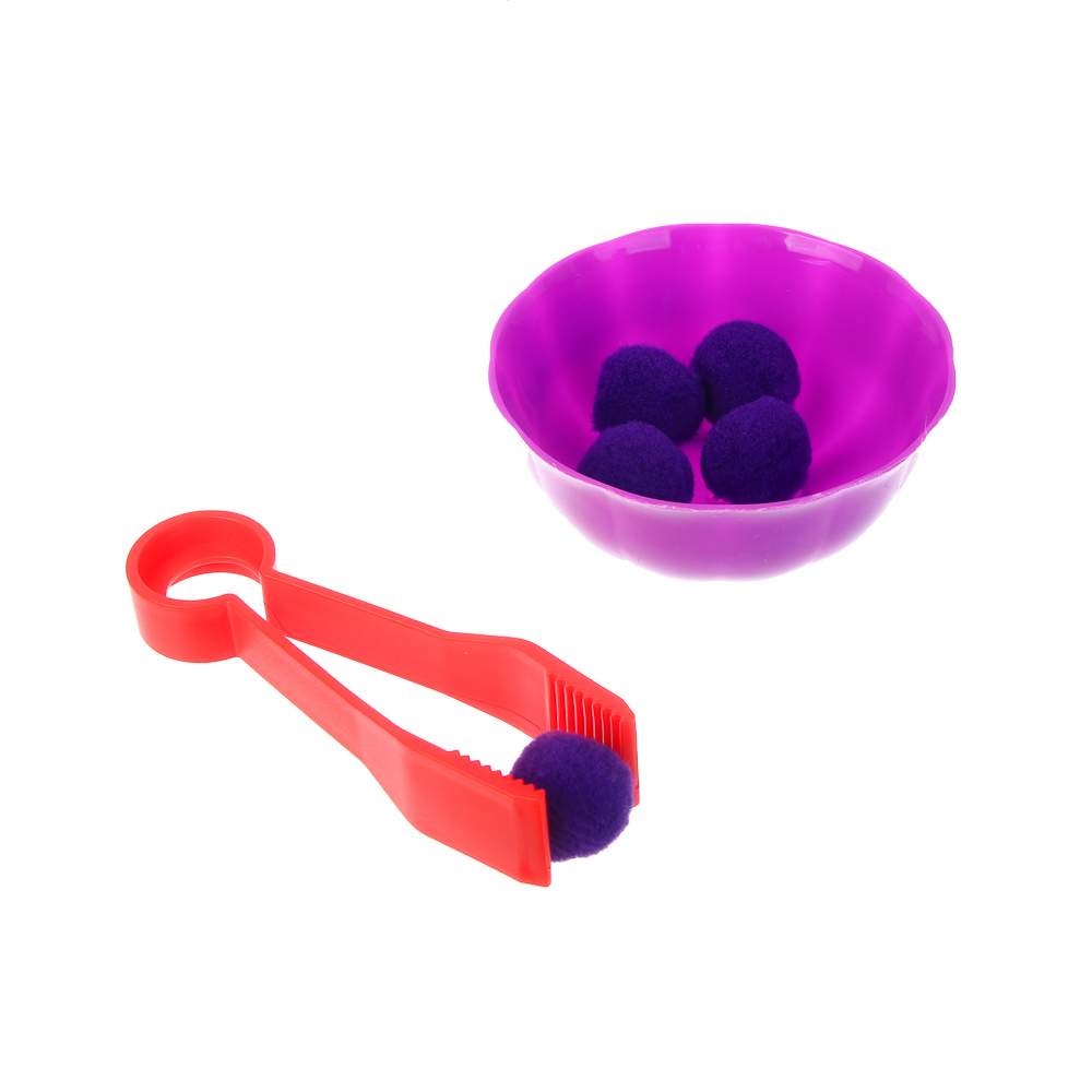 Развивающий набор ИГРОЛЕНД тарелочки, шарики, пинцет, PP, текстиль, 13х19х3см - #5