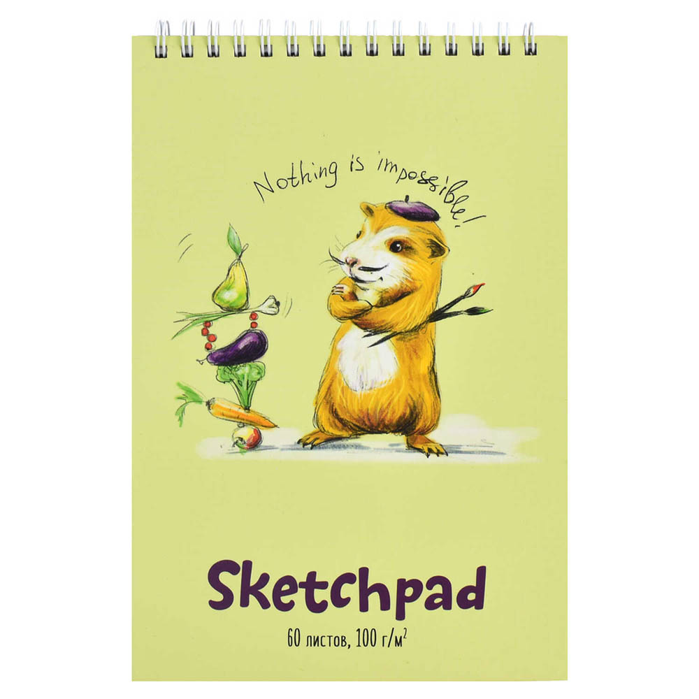 Скетчбук А5 (альбом), жёсткая подложка, спираль, в ассортименте - #7