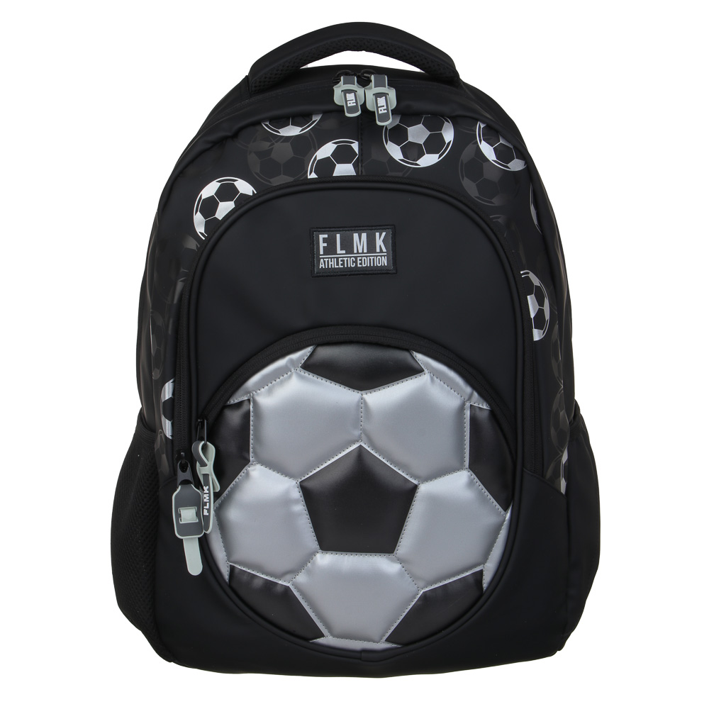 Серебряный Мяч Рюкзак подростковый 41х31х13см, 2 отд., 3 карм, ручка, прорезин.нейлон, отд.иск.кожей - #1