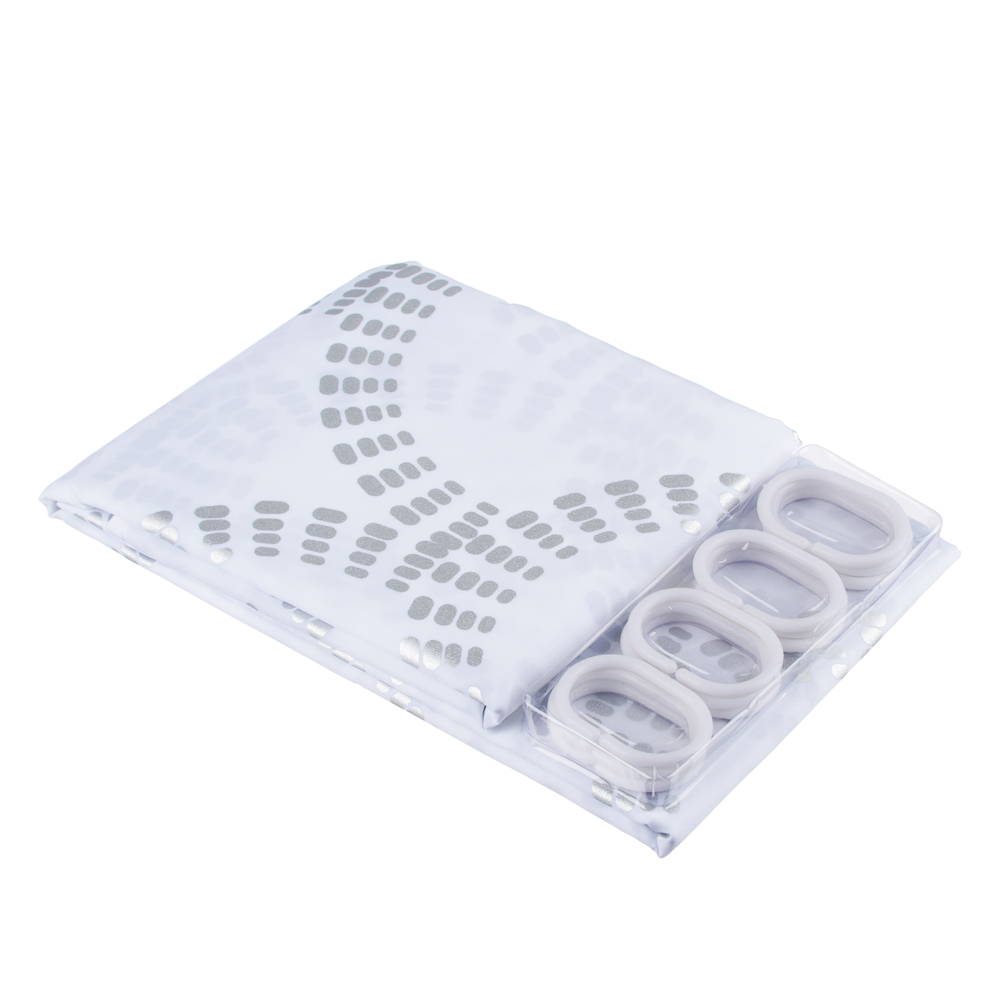 VETTA Шторка для ванной, полиэстер, 180x180см, "Золото и серебро", 2 цвета - #2