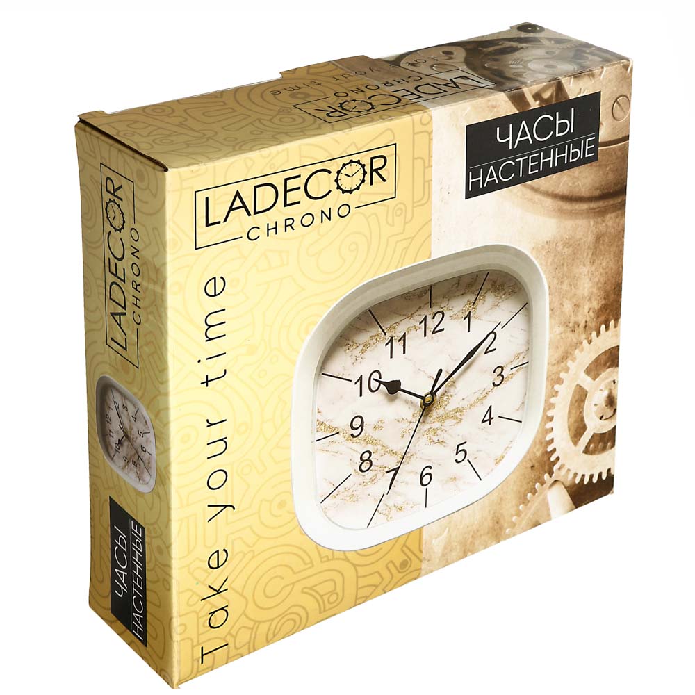 LADECOR CHRONO Часы настенные, 20,3х20,3х5,2см, пластик, 3 цвета - #5